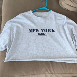 Grey Brandy Melville Cropped Tee